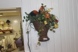 Flower Basket Wall Décor with Rooster