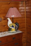 Chicken Lamp with plaid shade