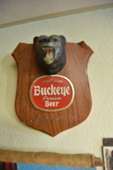 Buckeye Premium Beer Sign w/bear