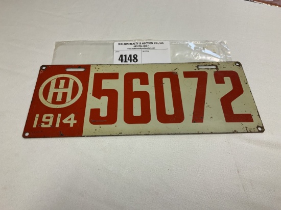 1914 Ohio License Plate #56072
