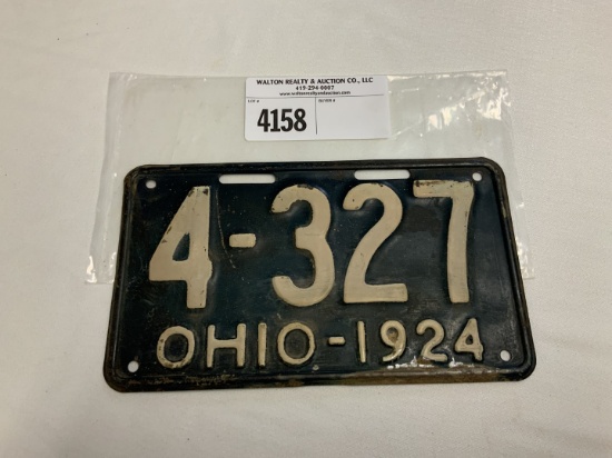 1924 Ohio License Plate #4-327