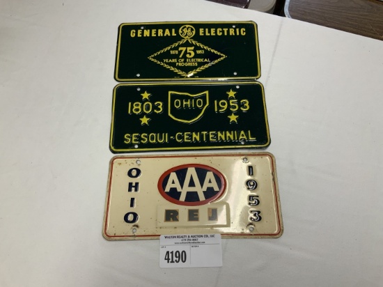 1953 Ohio License Plate Commemerative