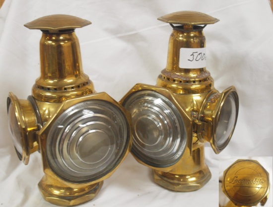 Locomobile Brass Lights,  Adlake Lamp