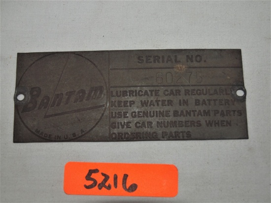 Bantan Serial Number Plate