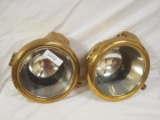 Pair Brass head lights