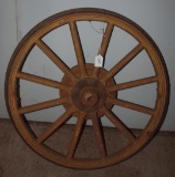 29 inch wood spoke wheel w/10 inch brake drum (pin stripped)