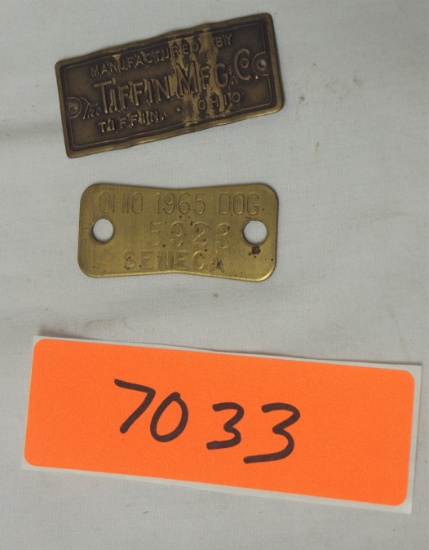 Tiffin Manufacturing and 1965 Seneca Co. Dog Tag