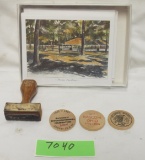 Bascom Bicentennial/Sesquicentennial Wooded Nickels, J.A. Miller Stamp,  Meadowbrook Park Cards