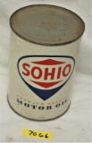 Sohio motor oil (round quart) Full â€“ metal