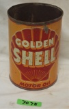 Golden Shell motor oil (round quart) â€“ metal