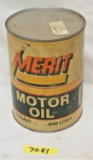 Merit motor oil (round quart) â€“ cardboard