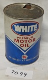 White Premium motor oil (round quart) â€“ metal