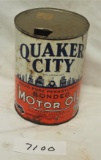 Quaker City Bonded motor oil (round quart) â€“ metal