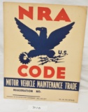 NRA Code cardboard sign