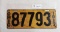 Ohio 1917 License Plate