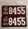 Ohio 1919 License Plate Pair (repaint)