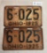 Ohio 1925 License Plate pair