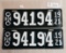 Ohio 1921 License Plate Pair (repaint)