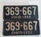 Ohio 1932 License Plate Pair