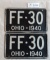 Ohio 1940 License Plate Pair