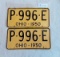 Ohio 1950 License Plate Pair