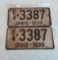 Ohio 1939 License Plate Pair Dealer
