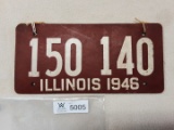 Illinois 1946 Pair License Plate (soybean composition)