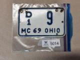 Ohio 1969 Motorcycle Plate