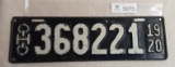 Ohio 1920 License Plate