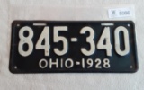 Ohio 1928 License Plate