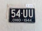 Ohio 1944 License Plate