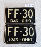 Ohio 1949 License Plate Pair