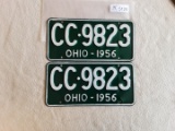 Ohio 1956 License Plate Pair