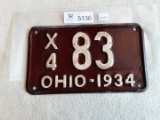 Ohio 1934 Dealer Plate