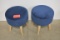 Blue velvet stools