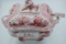 Staffordshire Red / White Tureen