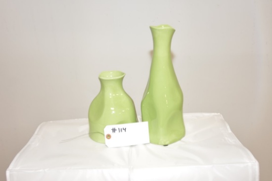 Light Green Vases (x2)