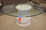 5' Dia. Glass top table