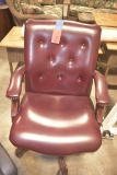 Red Leather Office Chair (low back)