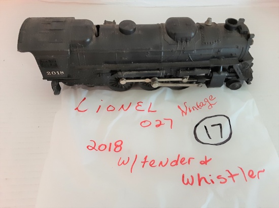 Vintage Lionel 027 2018 w/Tender & Whistler