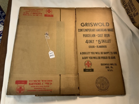 Shipping Boxes - holds 4 Griswold #5 Skillets; 4 Griswold # 7 Skillets