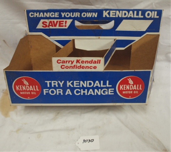 Kendall Motor Oil cardboard oil carrier (6 quart cans, not included)