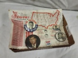 Kennedy, Nixon Buttons & Placemat