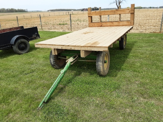 12' flat bed wagon on JD gear & hay stand