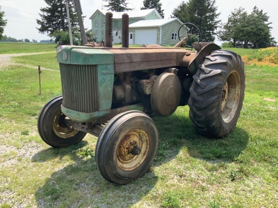 '53 John Deere R Tractor, Pony Gas Motor, Diesel Engine, 1 SCV, PTO, 2 Inner Wheel Weights