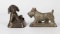 TWO DOG THEMED ADVERTISING PAPERWEIGHTS