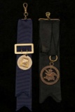 TWO ANHEUSER BUSCH ADVERTISING WATCH FOBS