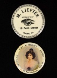 OPTOMETRIST TRADE CELLULOID ADVERTISING MIRRORS