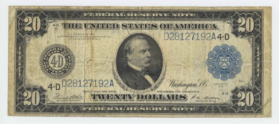 1914 TWENTY DOLLAR FEDERAL RESERVE NOTE CLEVELAND