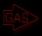 A RARE PORCELAIN ARROW SIGN LETTERED 'GAS' IN NEON